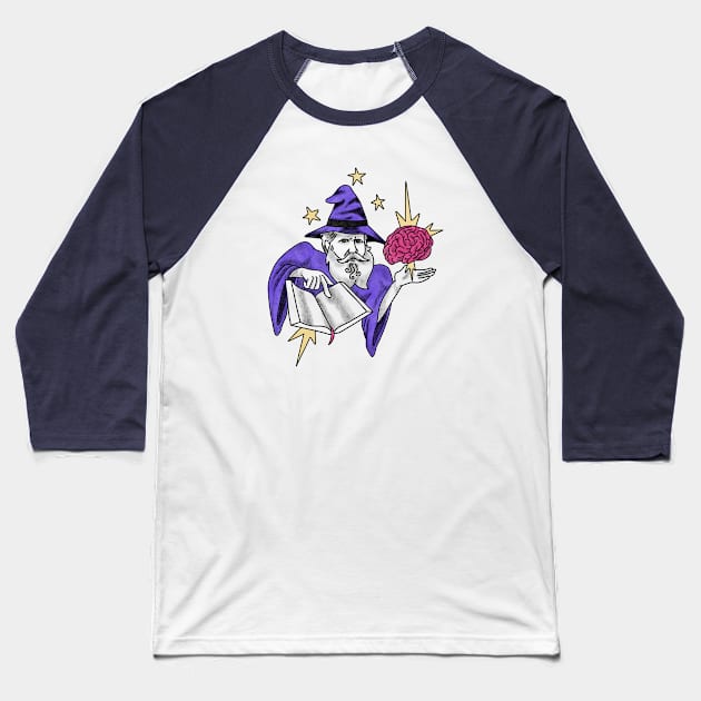 wizard Dom Pedro II Baseball T-Shirt by tintacarmesim